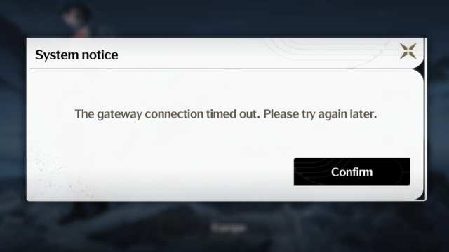 Wuthering Waves gateway connection timeout message