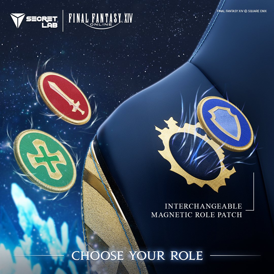 FFXIV Tank, Healer, and DPS magnets for the gamer chair partnership with Secret Lab