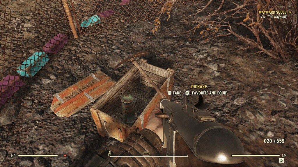 fallout 76 pickaxe at tunnel of love