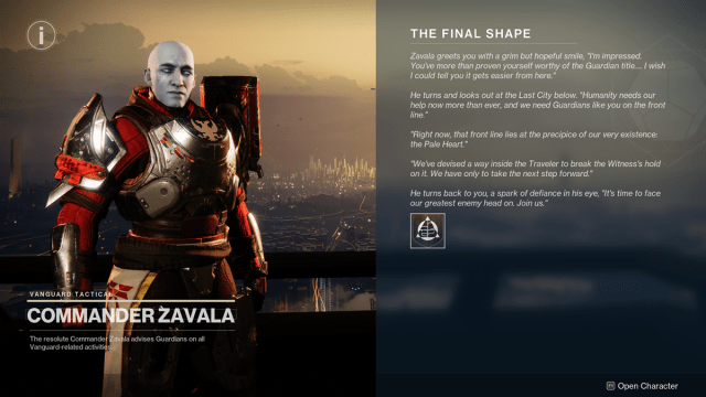Return to Zavala and start The Final Shape quest and unlock The Pale Heart destination