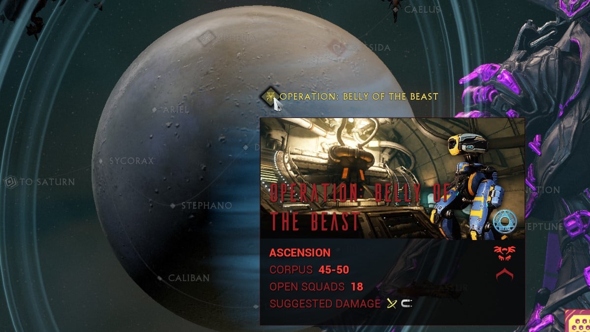 How to access the Ascension mission type in Warframe