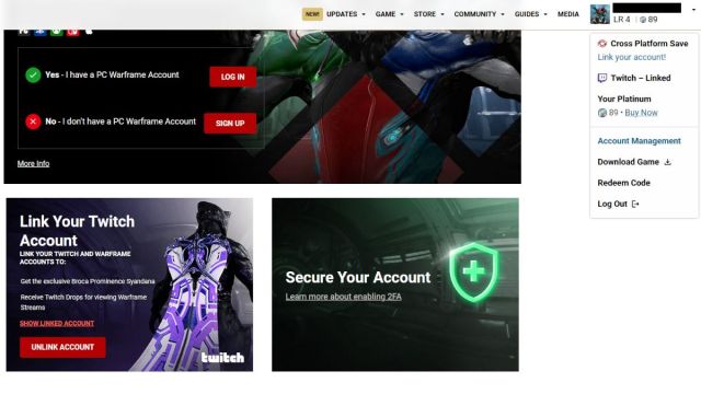 Warframe Twitch link: How to link your Warframe account to Twitch