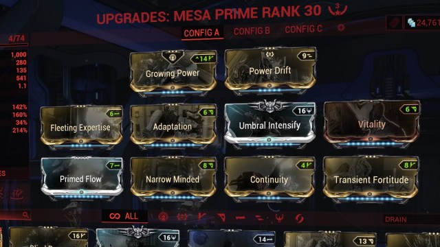 Best Mesa Prime build in Warframe