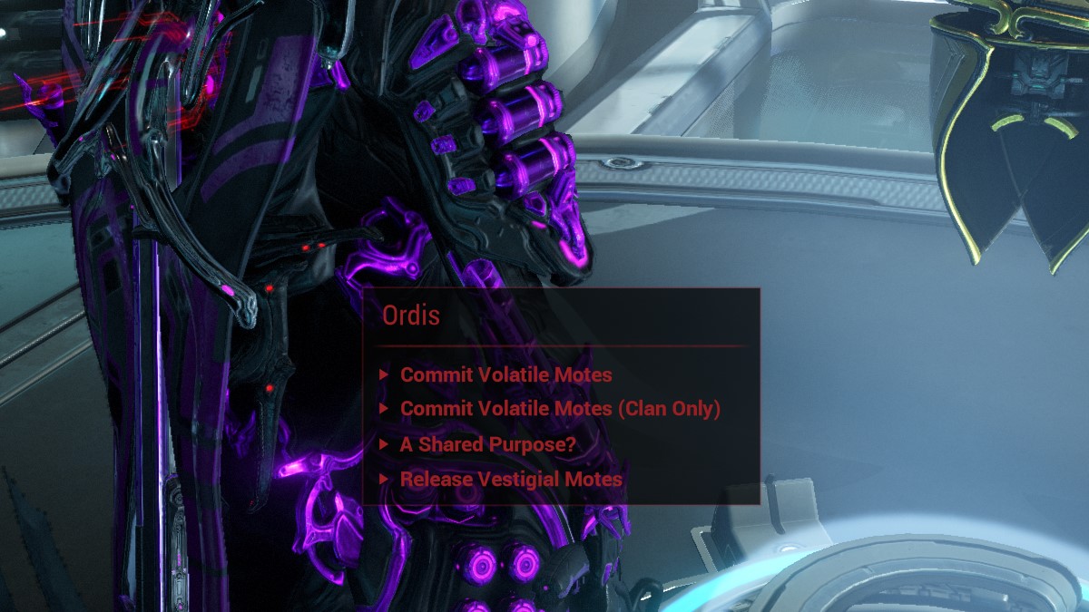 Warframe Ordis Dialogue Options