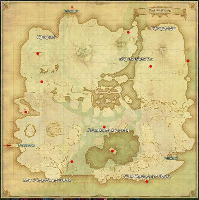 All field Aether Currents in Kozama'uka, Final Fantasy XIV