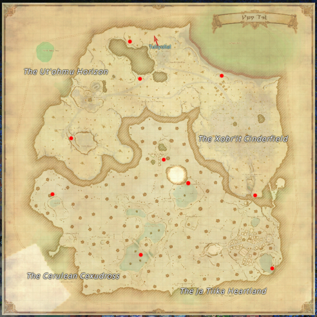 Field Aether Current locations in Yak T'el, Final Fantasy XIV