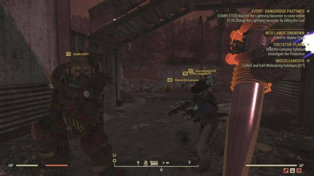 charge the harvester in fallout 76