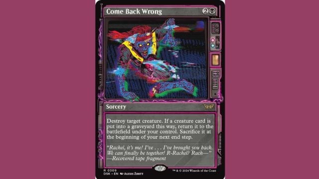 come back wrong mtg duskmourn card