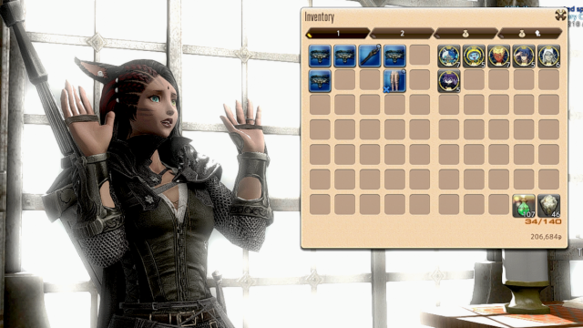 Cleaning out the inventory in Final Fantasy XIV