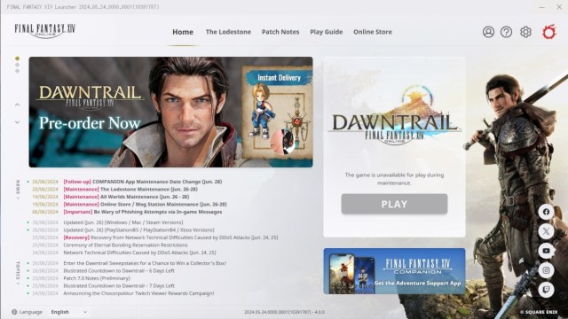 The new FFXIV Launcher for Dawntrail