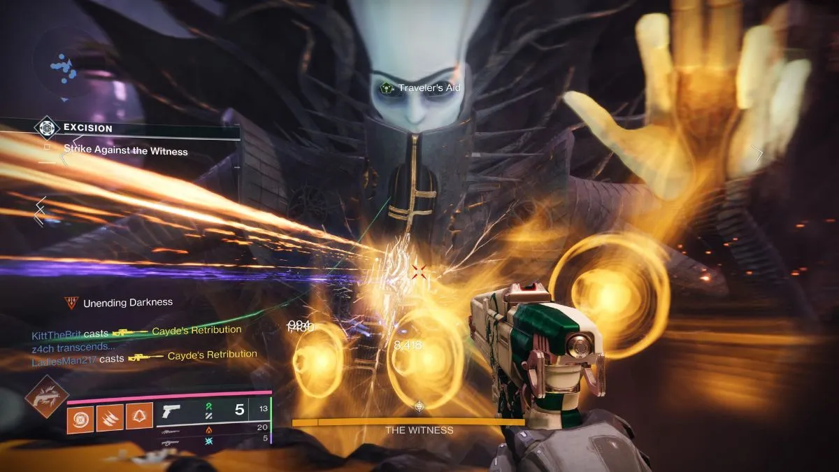 destroy the glyphs and dmaage the witness in destiny 2 the final shape excision