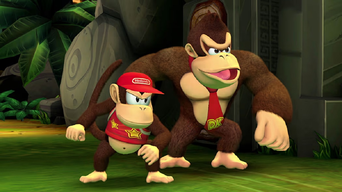 Donkey Kong and Diddy Kong looking angry