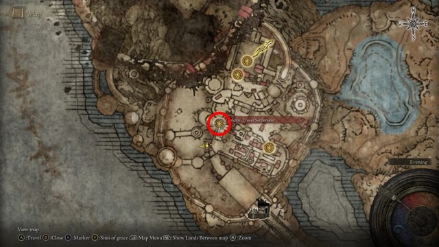 Elden Ring Shadow of the Erdtree DLC Where to find and use the Well Depths Key - tower settlement site of grace on the map