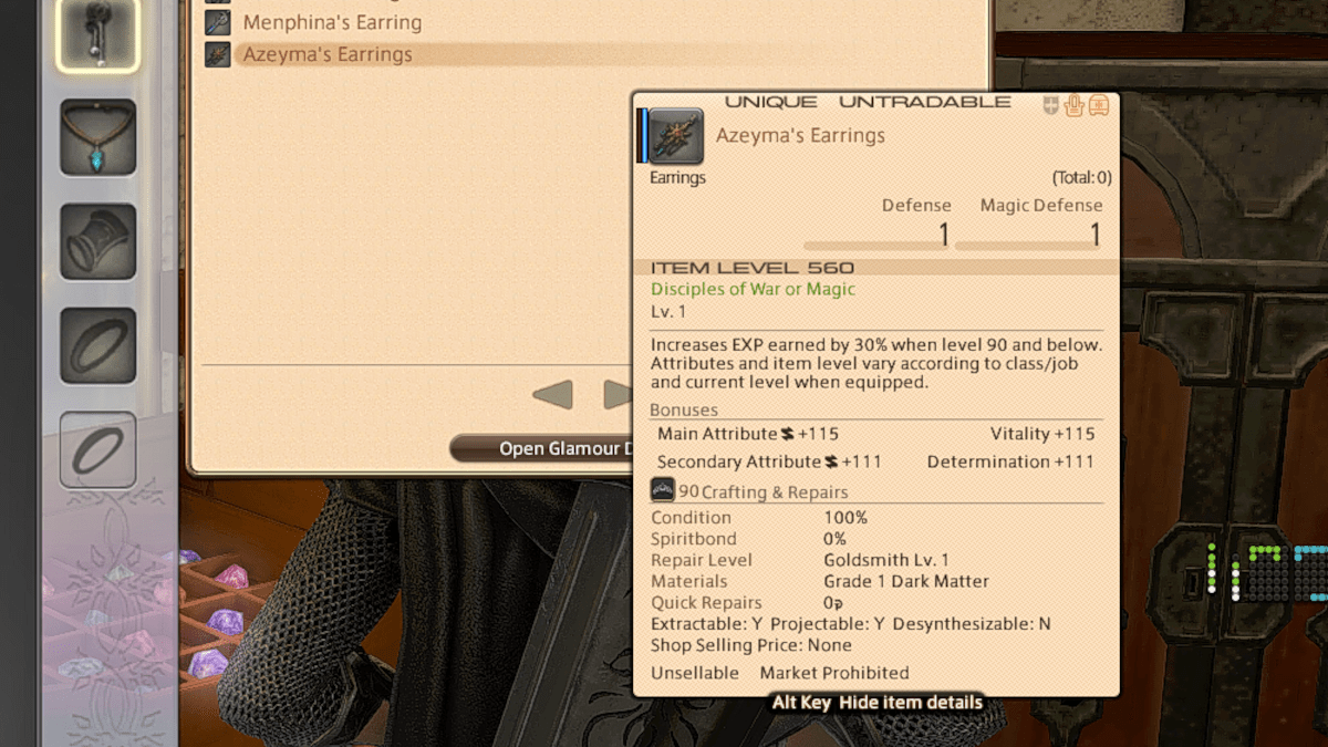 Azeyma's Earring in Final Fantasy XIV