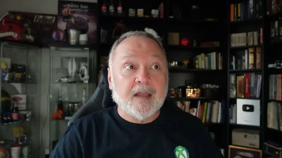 Screenshot from a YouTube video showing Fallout creator Tim Cain.