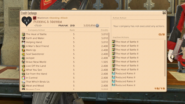 EXP boosts from the Free Company in Final Fantasy XIV