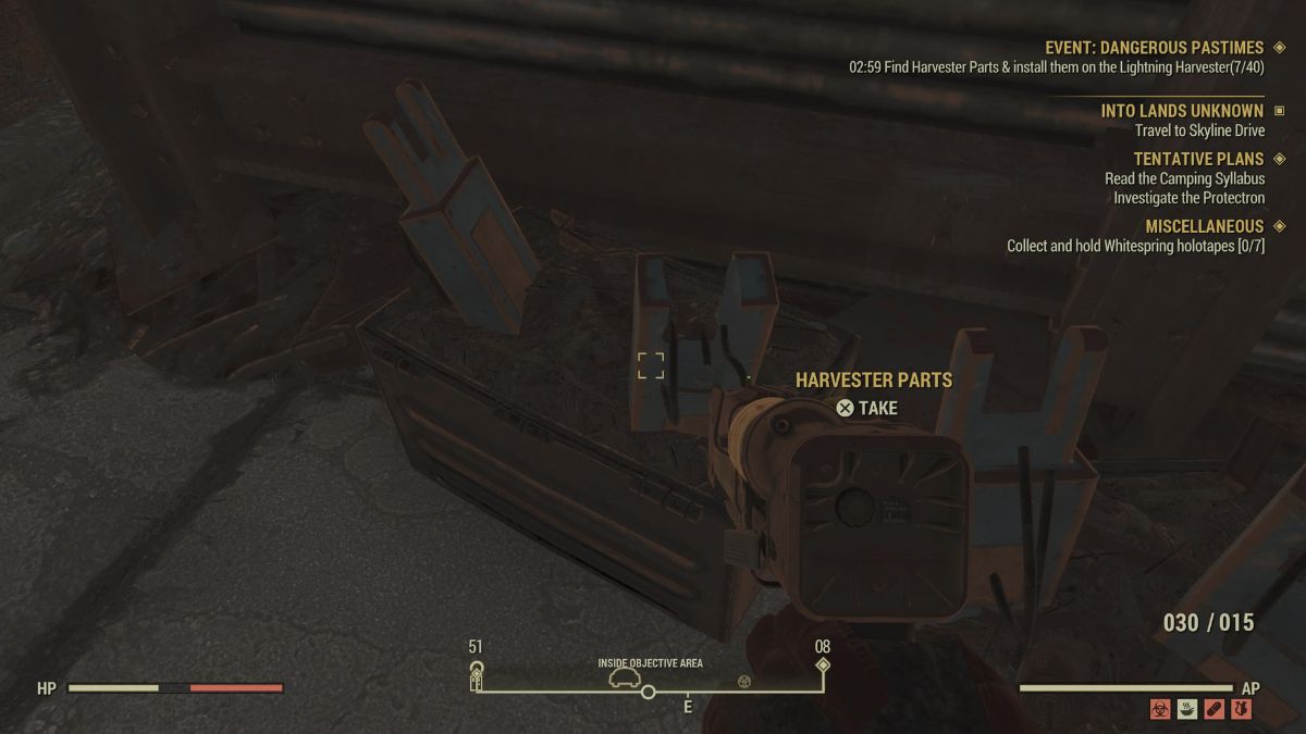 harvester parts in fallout 76