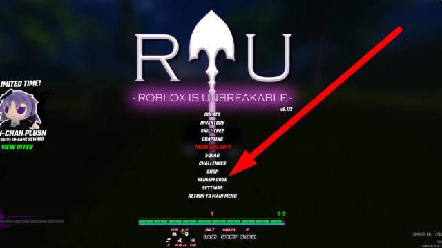 How to redeem codes in Roblox Is Unbreakable
