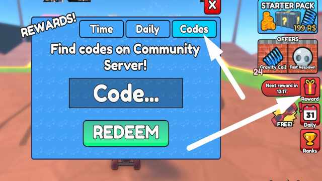 How to redeem codes in Skateboard Obby