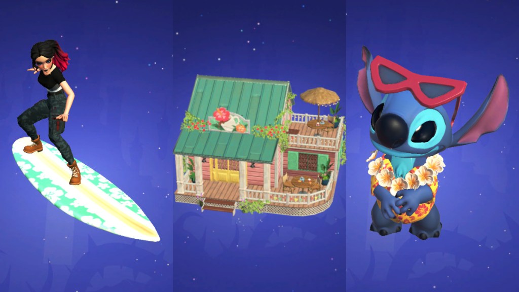 Everything included in the Island Getaway House Bundle in Disney Dreamlight Valley