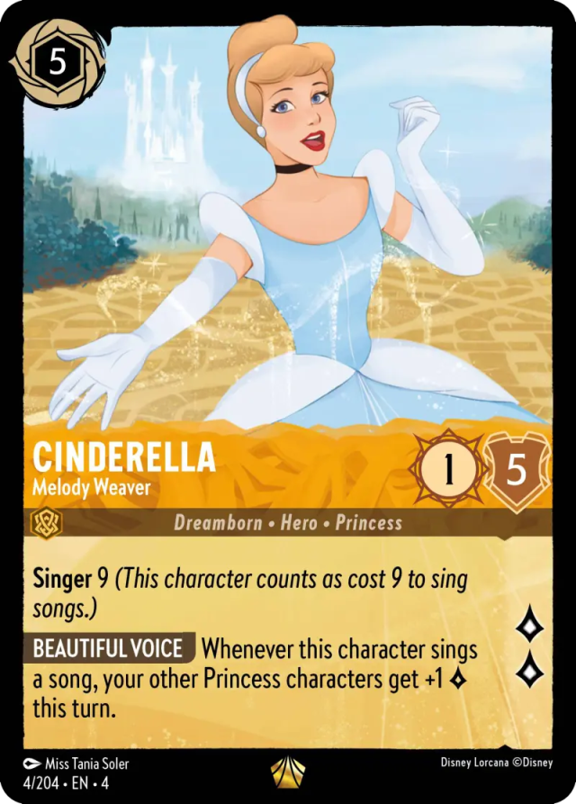 lorcana cinderella melody weaver card