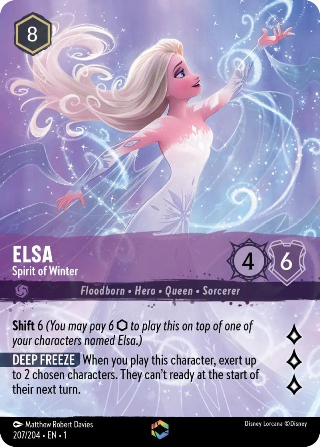 lorcana elsa the spirit of winter enchanted card