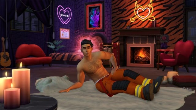 Firefighter costume in Sims 4 Lovestruck