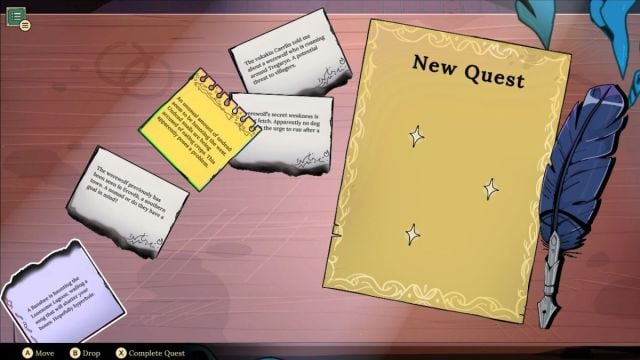 matching paper for quests in tavern talk
