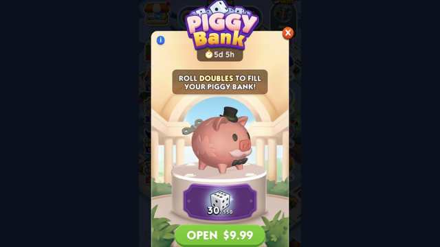 Monopoly GO Piggy Bank screen