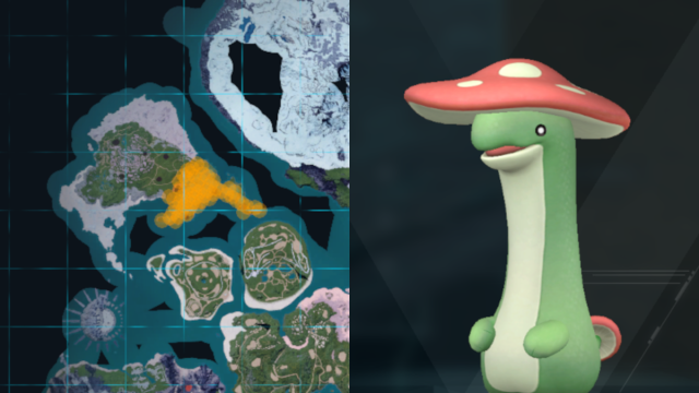Shroomer and its location in Palworld