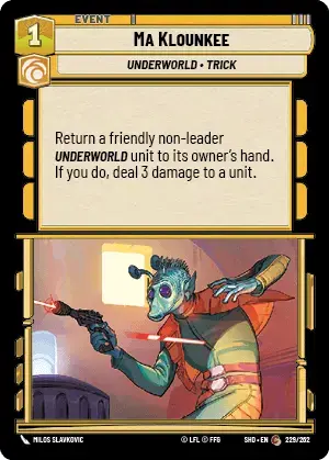 star wars: unlimited ma klounkee card