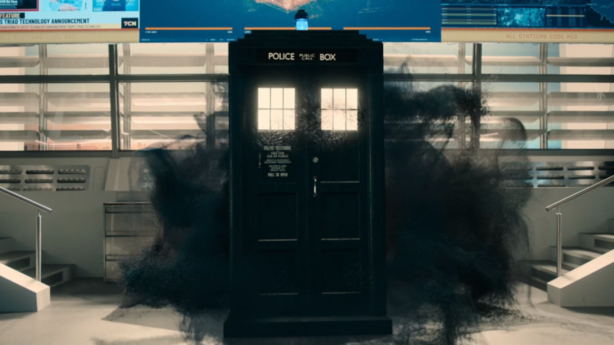 The TARDIS enshrouded in mist in Doctor Who