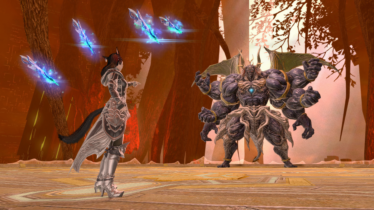 Facing off against Sephirot in Final Fantasy XIV