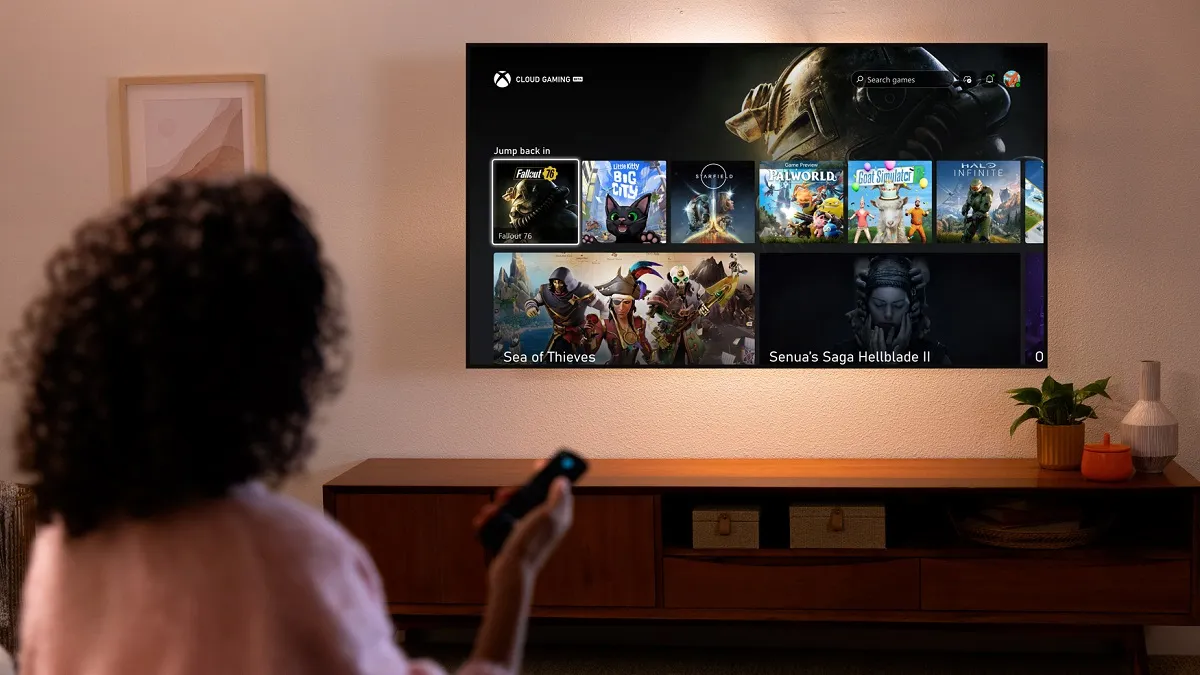 woman searching Xbox Game Pass on Amazon TV