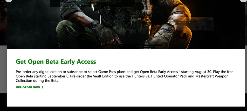 Call of Duty Black Ops 6 open beta dates seemingly revealed by Xbox