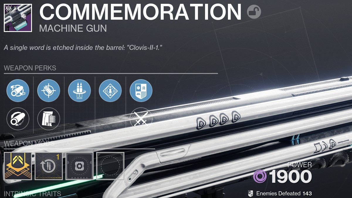 Destiny 2 Commemoration Example Build