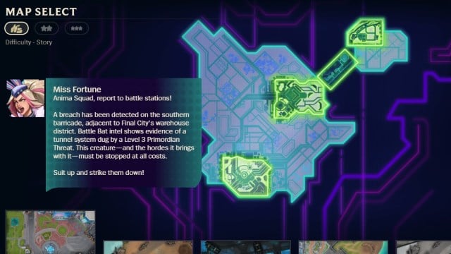 League of Legends Swarm Map and Difficulty Select