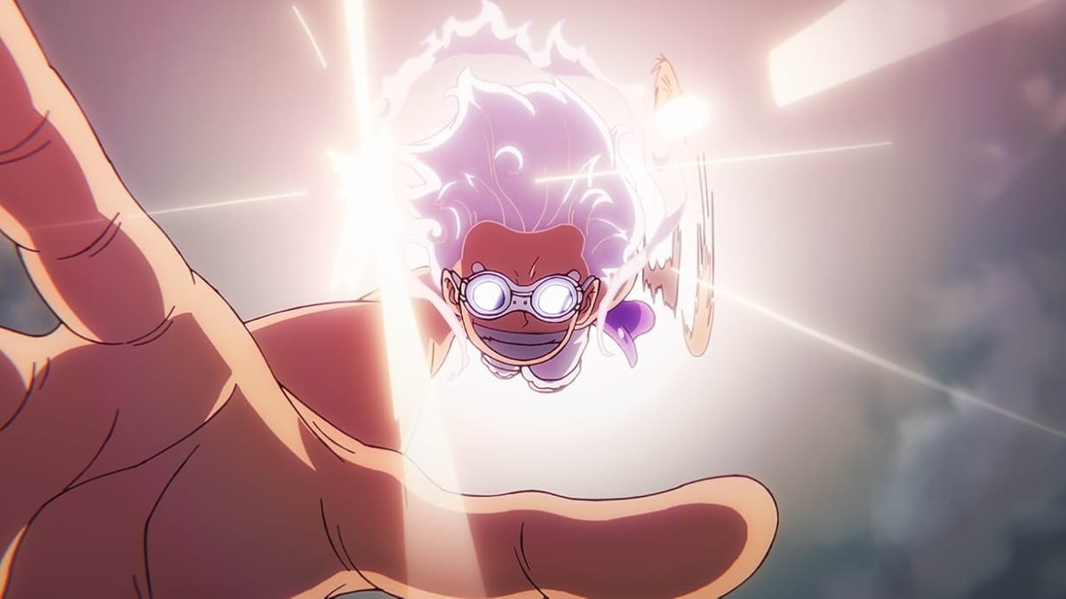 Luffy using Gear 5 in One Piece