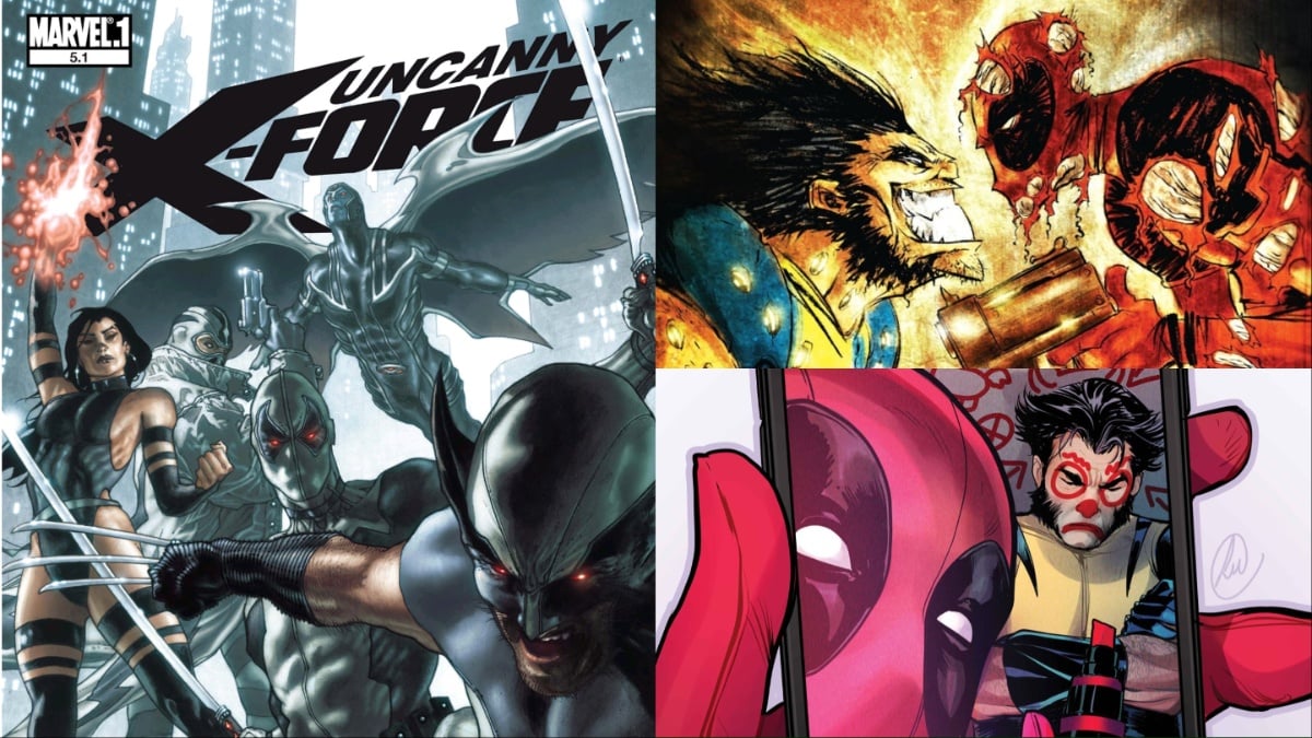 Tri-Feature of Deadpool and Wolverine WWIII #3 variant, cable deadpool #44, and uncanny x-force #1 covers