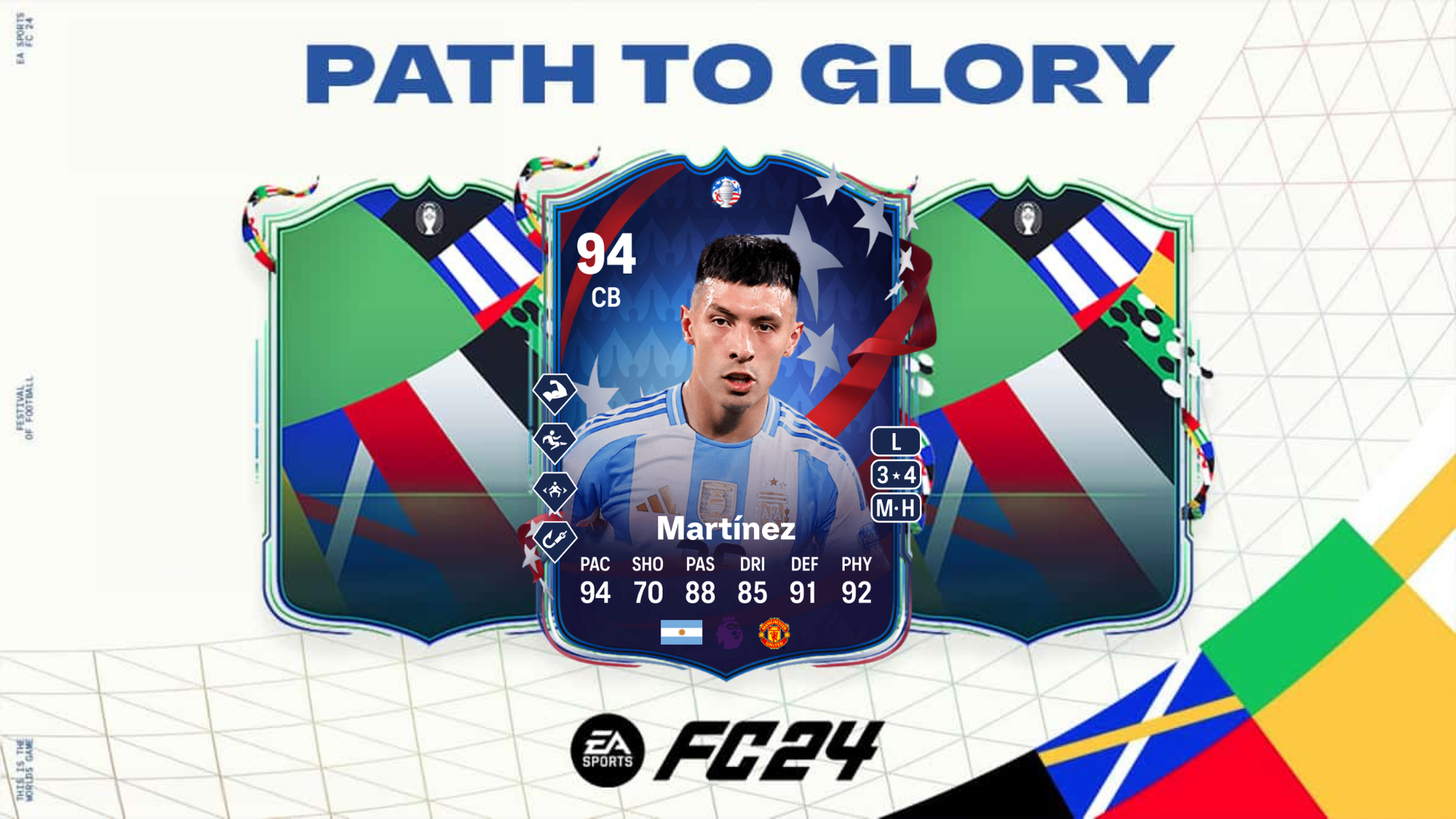 An image of Lisandro Martinez Path to Glory SBC solutions in EA FC 24
