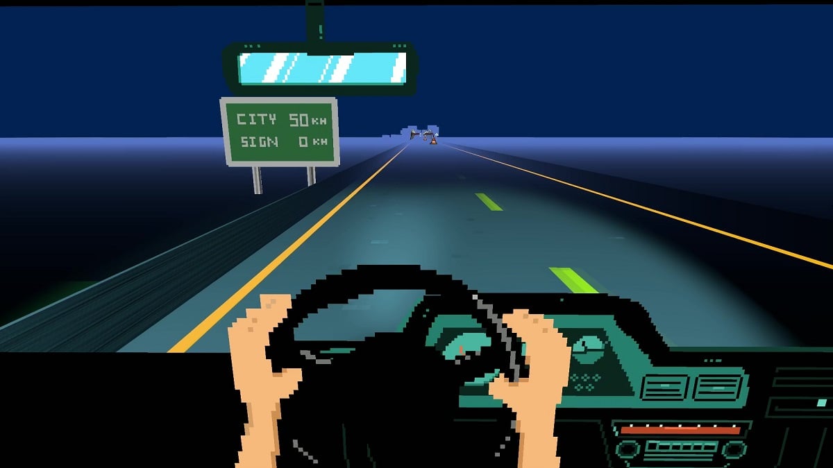 Dashcam Highway at Night