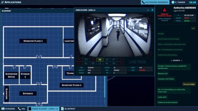 La escena de la guía del operador