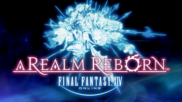 A Realm Reborn title screen in Final Fantasy XIV