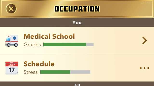 BitLife medical school option in occupation menu