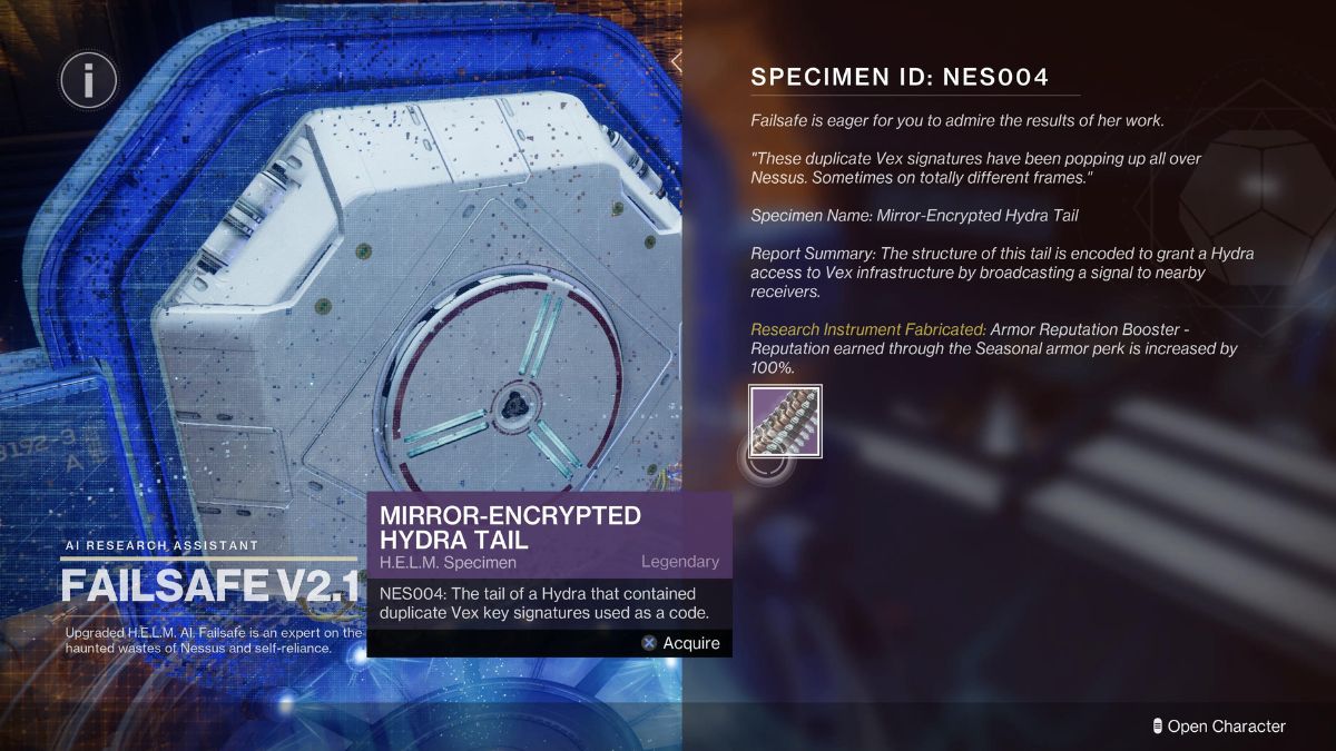 How to complete Specimen ID: NES004 in Destiny 2