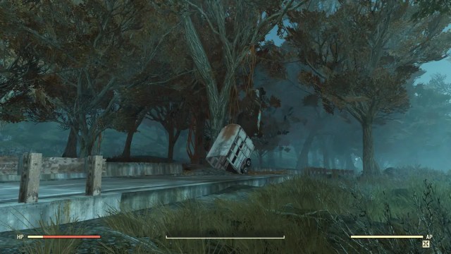 fallout 76 abbies bunker truck suspended by vines