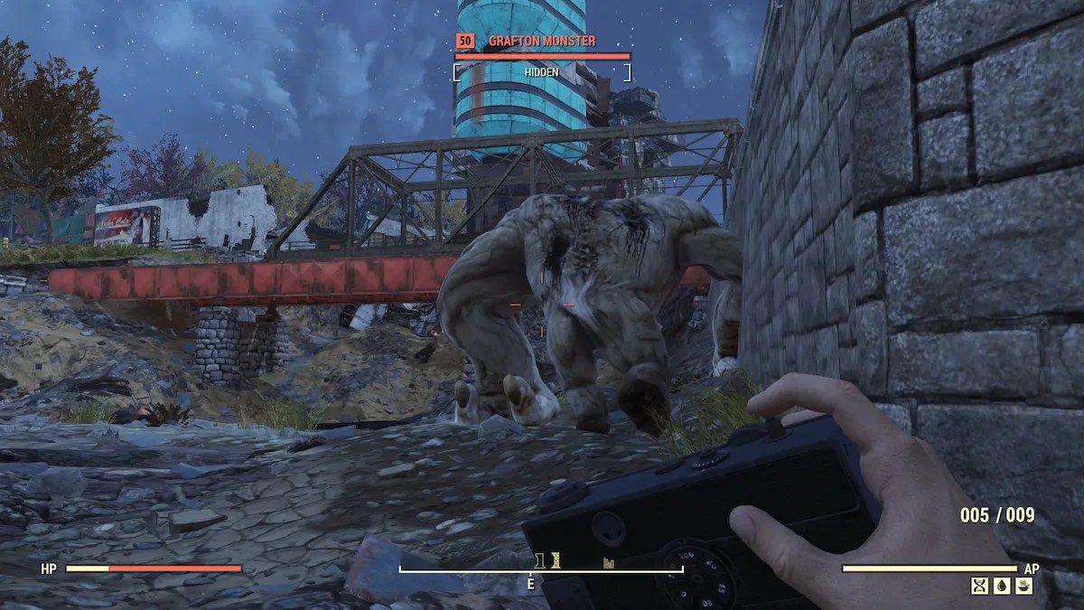 fallout 76 sneaking behind grafton monster with camera