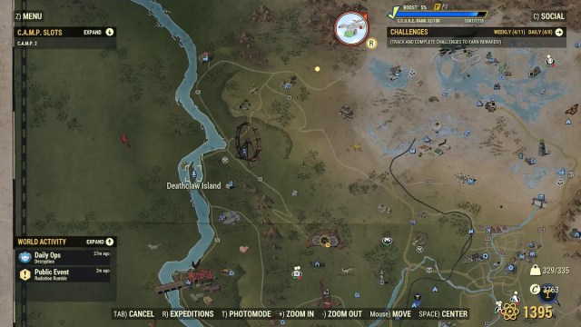 fallout 76 deathclaw island map location