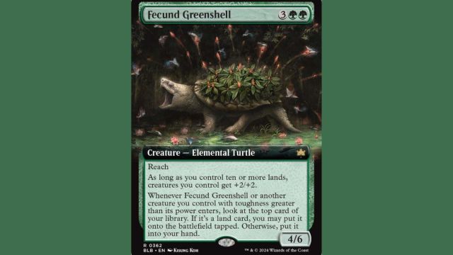 fecund greenshell extended art mtg bloomburrow cards