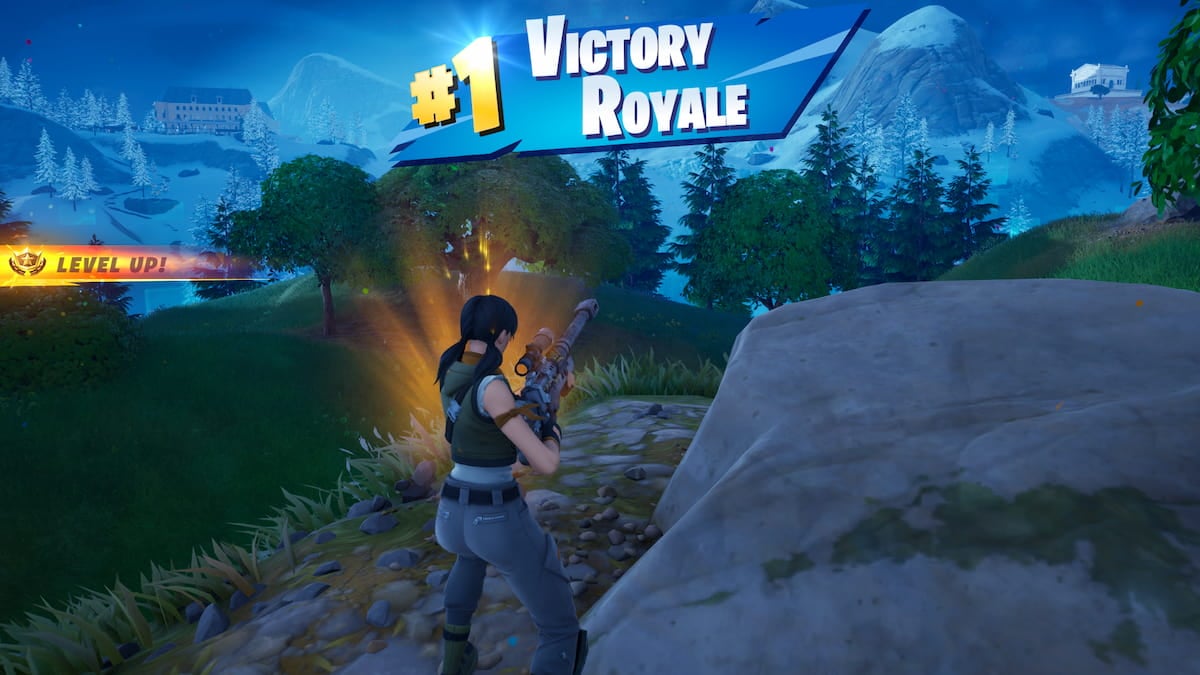 Fortnite double elimination and victory royale screen
